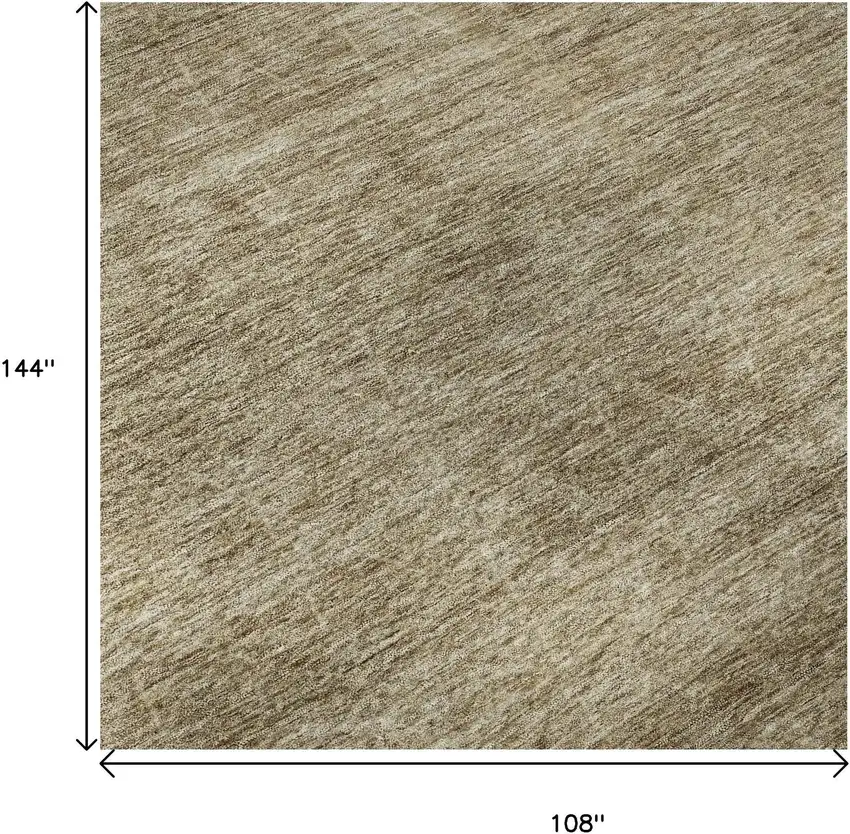 Wheat And Beige Geometric Washable Area Rug With UV Protection Photo 8