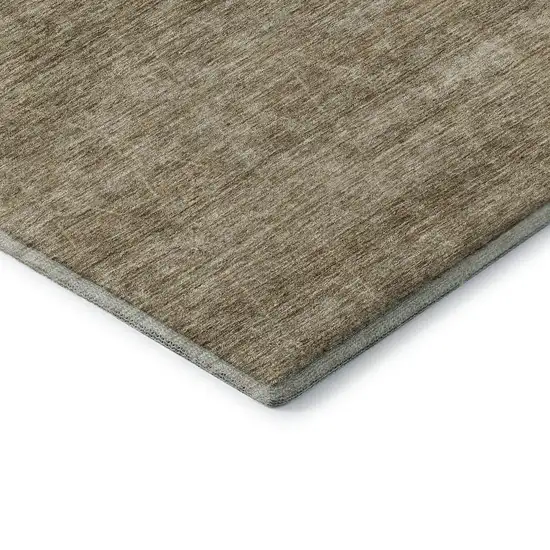 Wheat And Beige Geometric Washable Area Rug With UV Protection Photo 7
