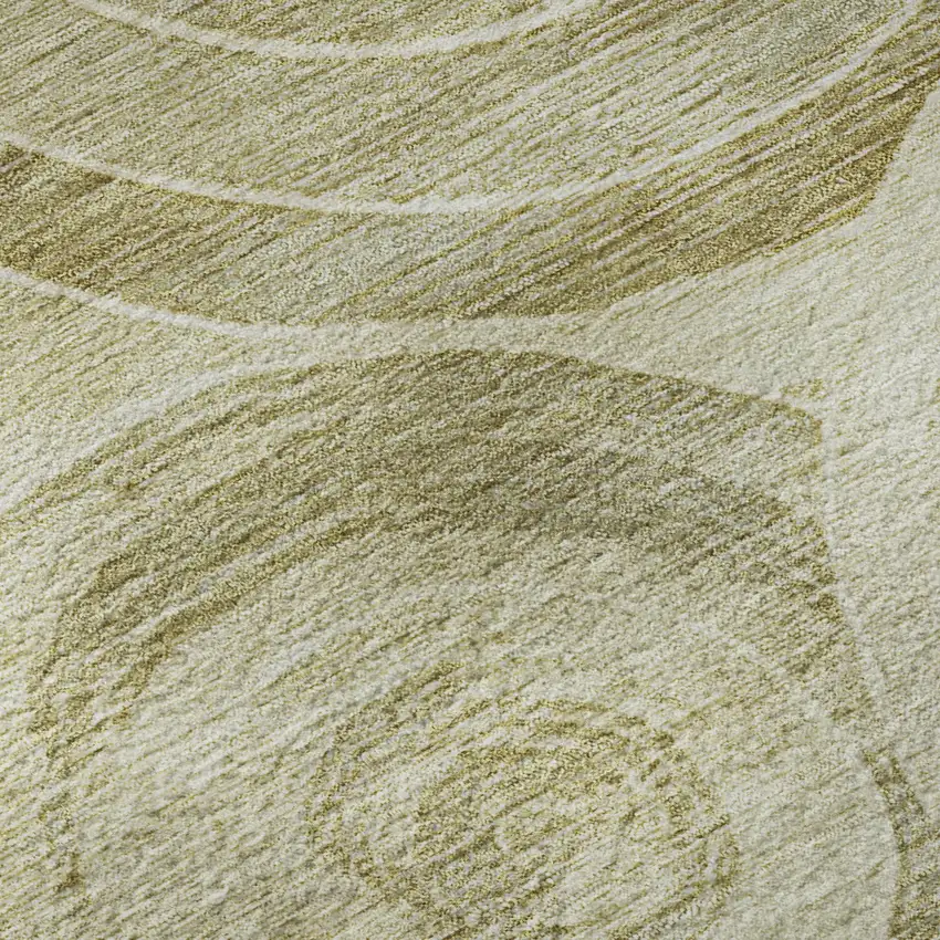 Wheat And Beige Geometric Washable Area Rug With UV Protection Photo 8