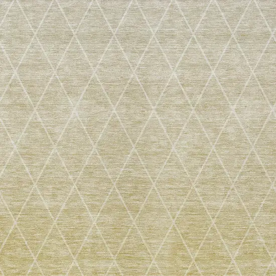 Wheat And Beige Geometric Washable Indoor Outdoor Area Rug Photo 6