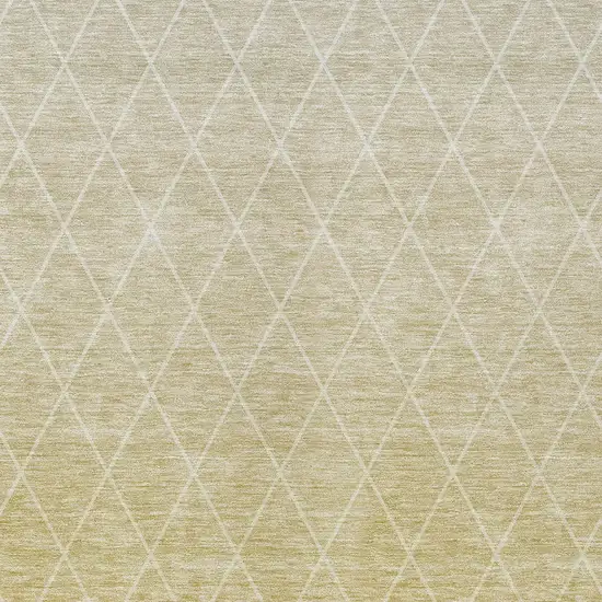 Wheat And Beige Geometric Washable Indoor Outdoor Area Rug Photo 6