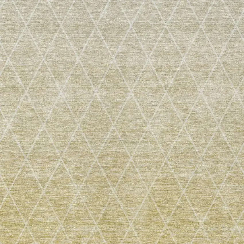 Wheat And Beige Geometric Washable Indoor Outdoor Area Rug Photo 6