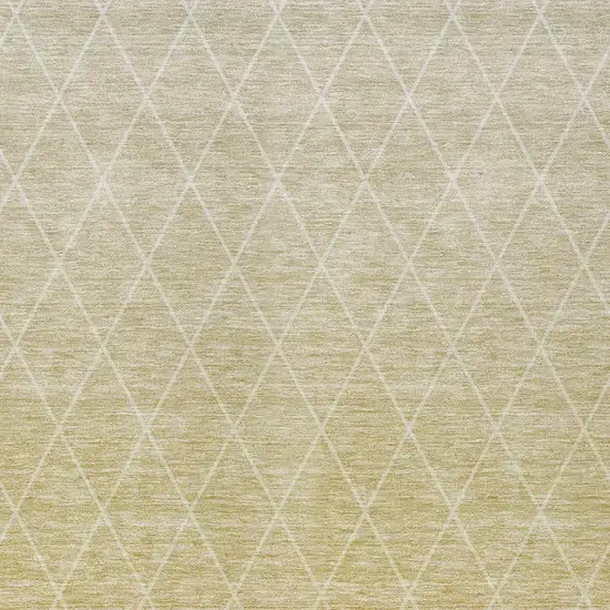 Wheat And Beige Geometric Washable Indoor Outdoor Area Rug Photo 6