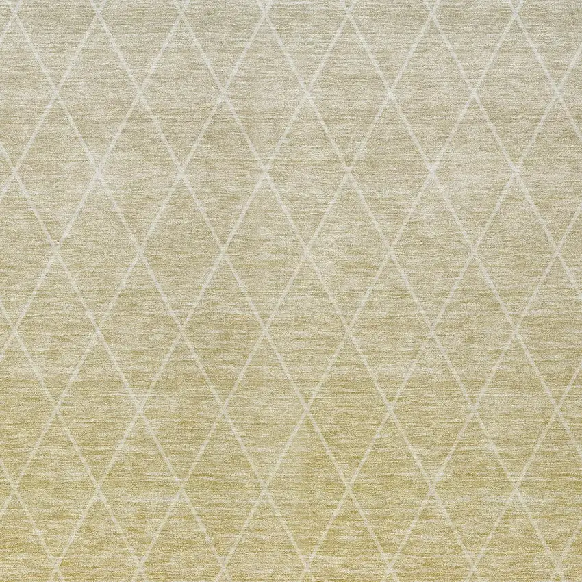 Wheat And Beige Geometric Washable Indoor Outdoor Area Rug Photo 6