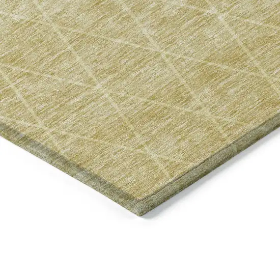 Wheat And Beige Geometric Washable Indoor Outdoor Area Rug Photo 5