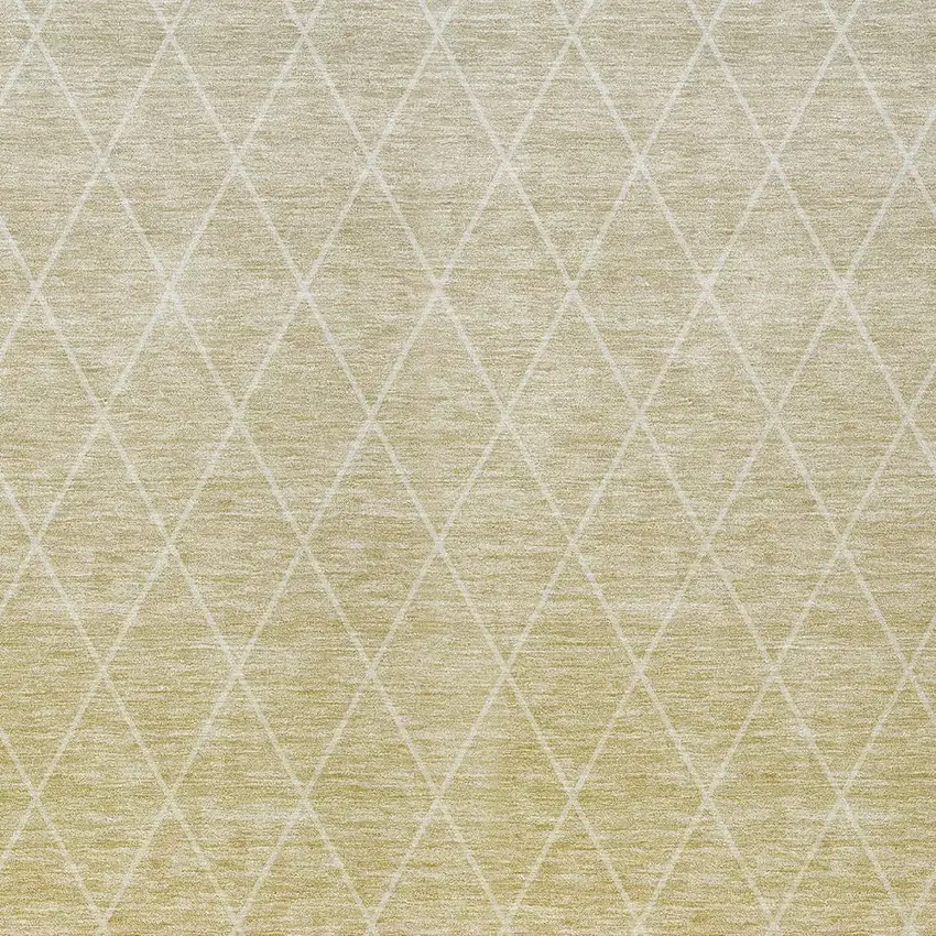 Wheat And Beige Geometric Washable Indoor Outdoor Area Rug Photo 6