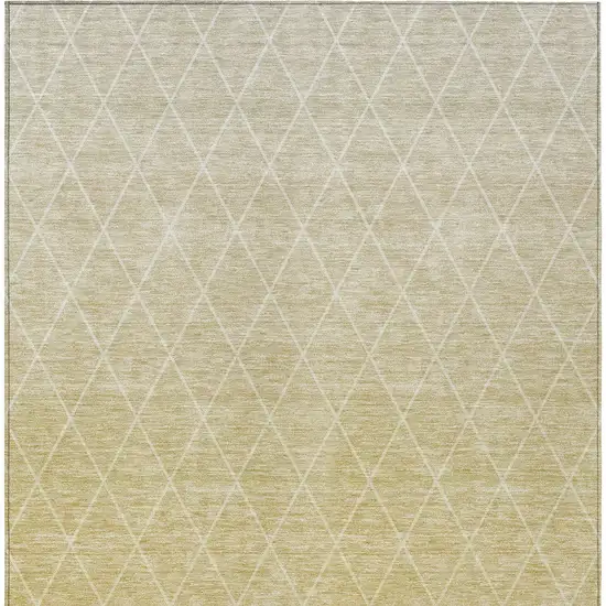 Wheat And Beige Geometric Washable Indoor Outdoor Area Rug Photo 7