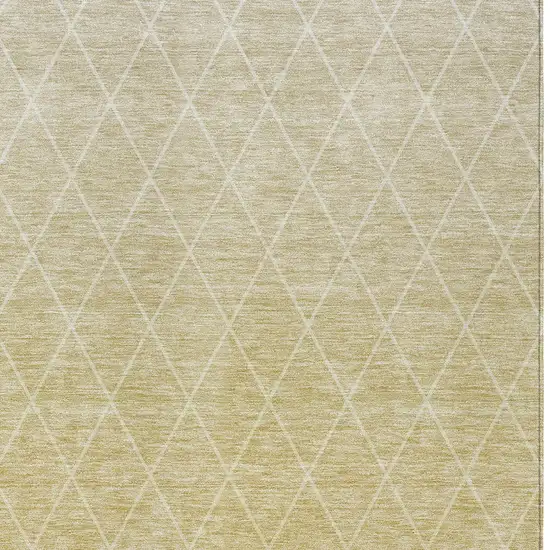 Wheat And Beige Geometric Washable Indoor Outdoor Area Rug Photo 6