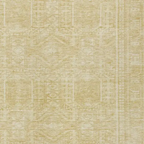 Wheat And Beige Geometric Washable Indoor Outdoor Area Rug Photo 3