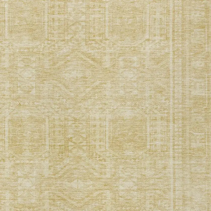 Wheat And Beige Geometric Washable Indoor Outdoor Area Rug Photo 3