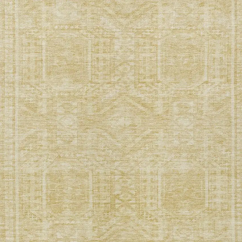 Wheat And Beige Geometric Washable Indoor Outdoor Area Rug Photo 3