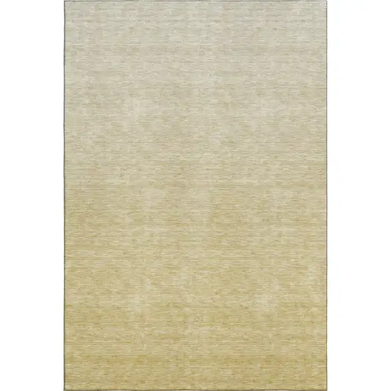 Wheat And Beige Ombre Washable Area Rug With UV Protection Photo 6