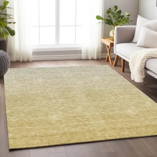 Wheat And Beige Ombre Washable Area Rug With UV Protection Photo 6