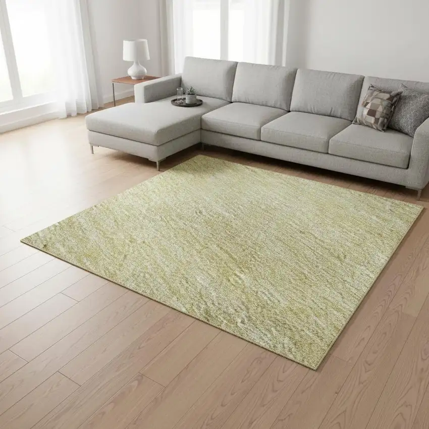 Wheat And Beige Ombre Washable Area Rug With UV Protection Photo 2