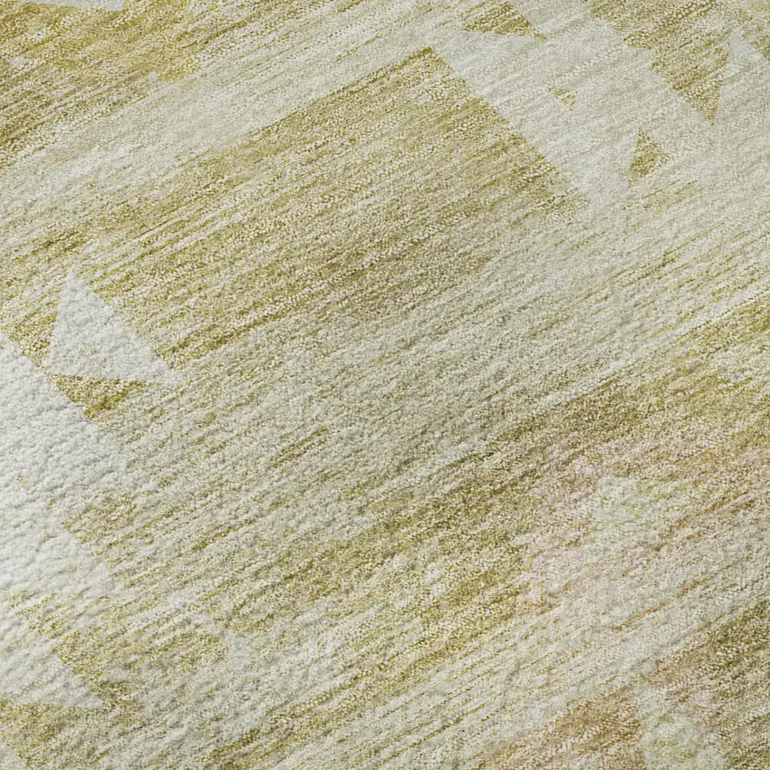 Wheat And Beige Southwestern Washable Area Rug With UV Protection Photo 9