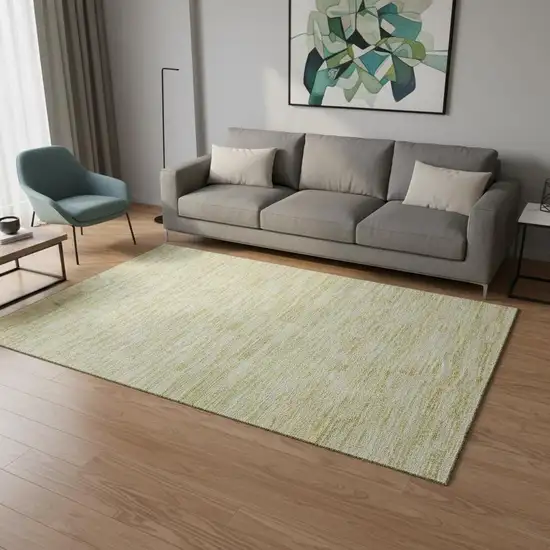 Wheat And Beige Striped Washable Area Rug With UV Protection Photo 2