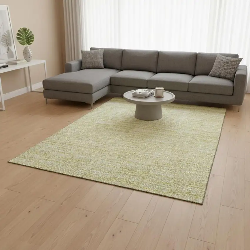 Wheat And Beige Striped Washable Area Rug With UV Protection Photo 2