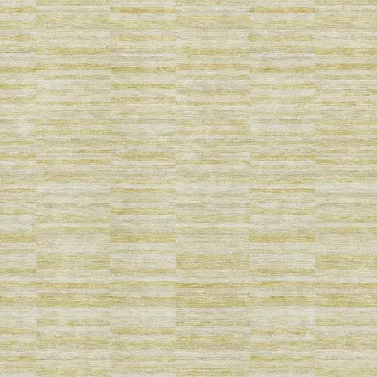 Wheat And Beige Striped Washable Area Rug With UV Protection Photo 3