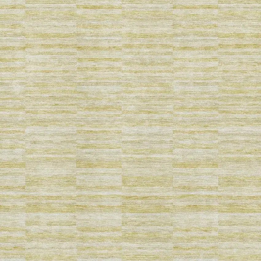 Wheat And Beige Striped Washable Area Rug With UV Protection Photo 3