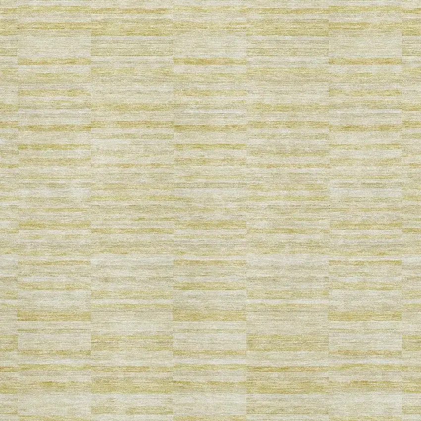 Wheat And Beige Striped Washable Area Rug With UV Protection Photo 3