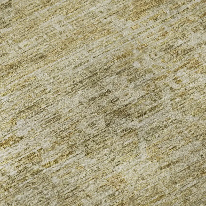 Wheat And Beige Striped Washable Area Rug With UV Protection Photo 7