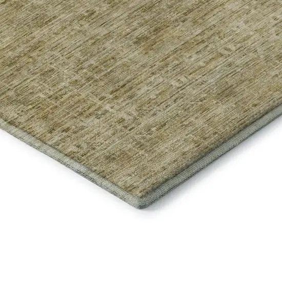 Wheat And Beige Striped Washable Area Rug With UV Protection Photo 5