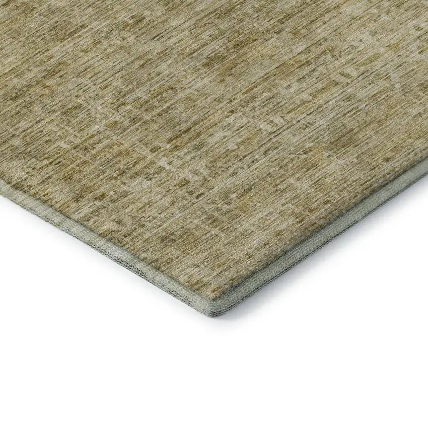 Wheat And Beige Striped Washable Area Rug With UV Protection Photo 5