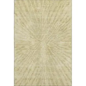 Photo of Wheat And Beige Zebra Print Washable Area Rug With UV Protection