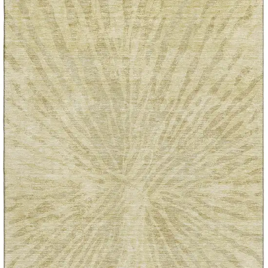 Wheat And Beige Zebra Print Washable Area Rug With UV Protection Photo 4
