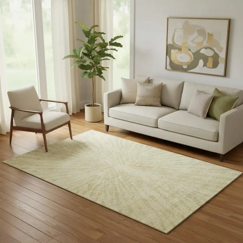 Wheat And Beige Zebra Print Washable Area Rug With UV Protection Photo 1