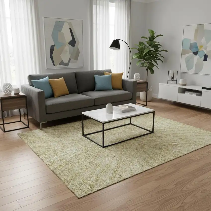 Wheat And Beige Zebra Print Washable Area Rug With UV Protection Photo 2