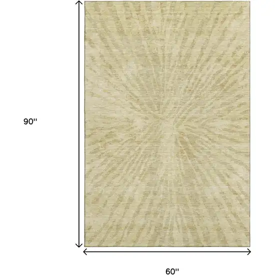 Wheat And Beige Zebra Print Washable Area Rug With UV Protection Photo 3