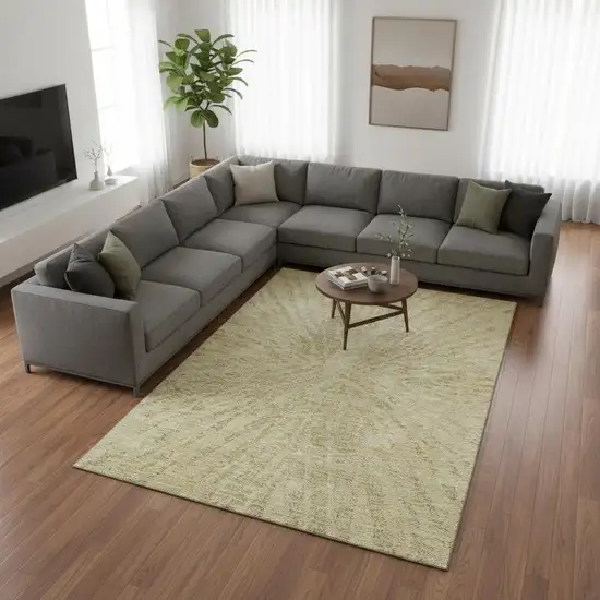 Wheat And Beige Zebra Print Washable Area Rug With UV Protection Photo 2