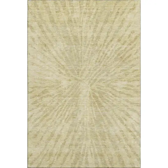 Wheat And Beige Zebra Print Washable Area Rug With UV Protection Photo 1