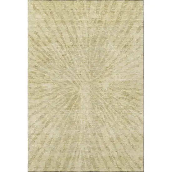 Wheat And Beige Zebra Print Washable Area Rug With UV Protection Photo 4