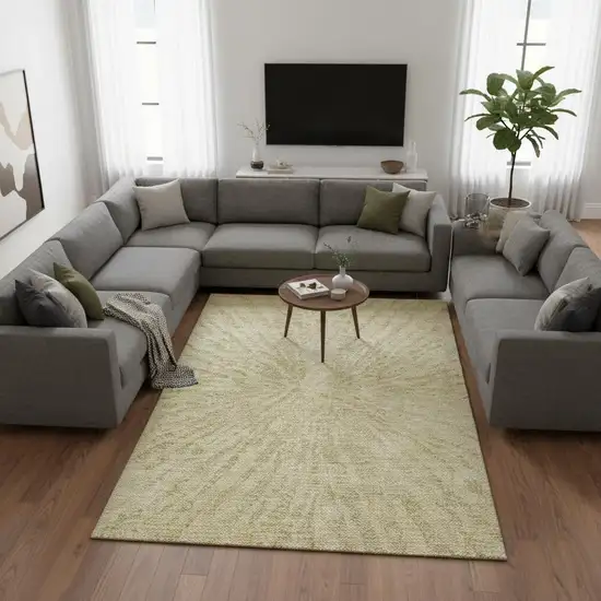 Wheat And Beige Zebra Print Washable Area Rug With UV Protection Photo 2