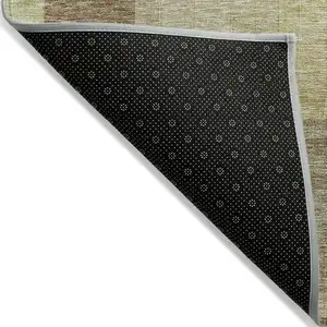 Photo of Wheat And Brown Abstract Washable Indoor Outdoor Area Rug