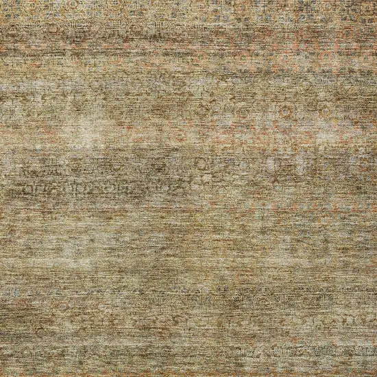 Wheat And Brown Striped Washable Indoor Outdoor Area Rug Photo 6