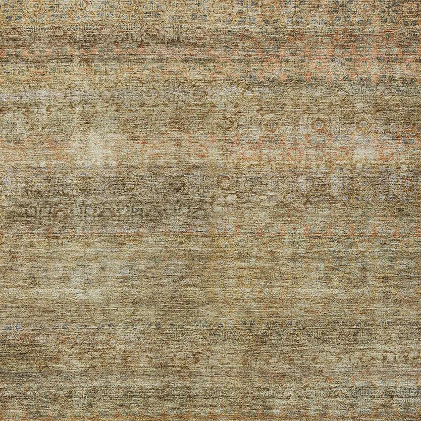Wheat And Brown Striped Washable Indoor Outdoor Area Rug Photo 6