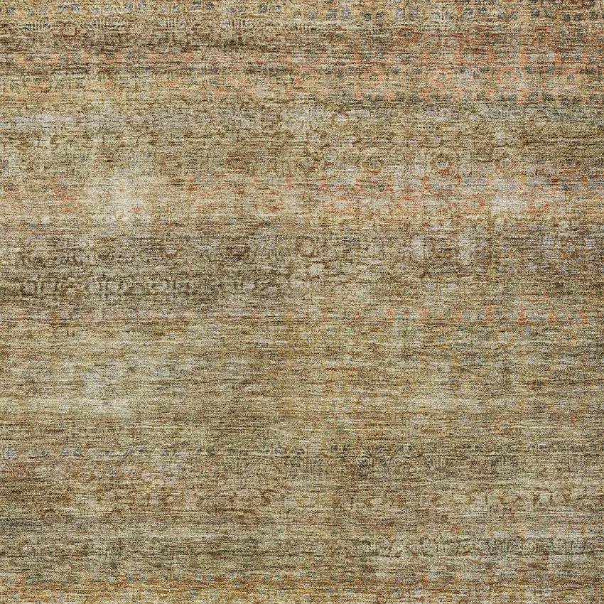 Wheat And Brown Striped Washable Indoor Outdoor Area Rug Photo 6