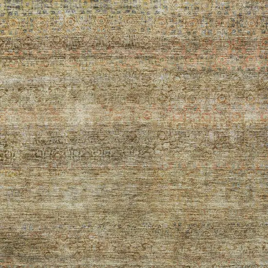 Wheat And Brown Striped Washable Indoor Outdoor Area Rug Photo 6