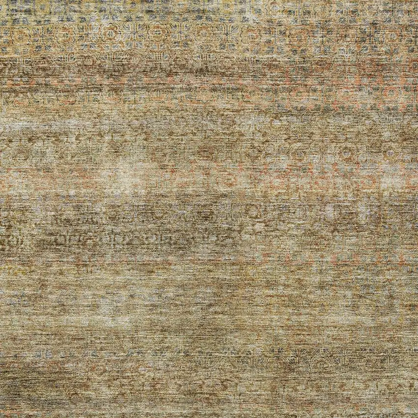 Wheat And Brown Striped Washable Indoor Outdoor Area Rug Photo 6