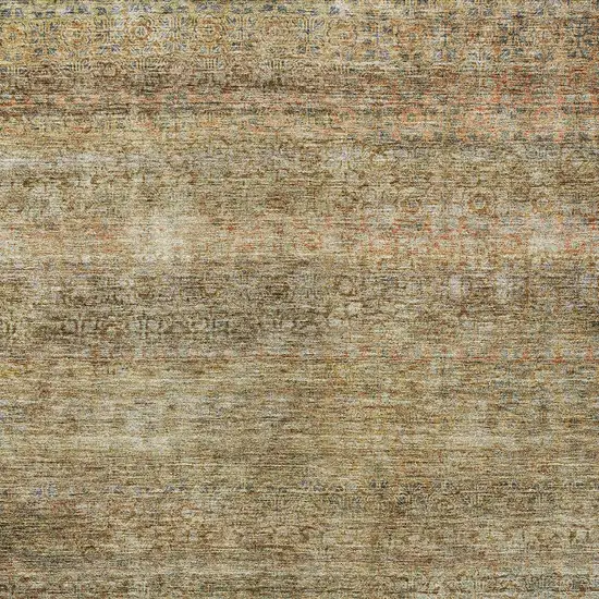 Wheat And Brown Striped Washable Indoor Outdoor Area Rug Photo 6