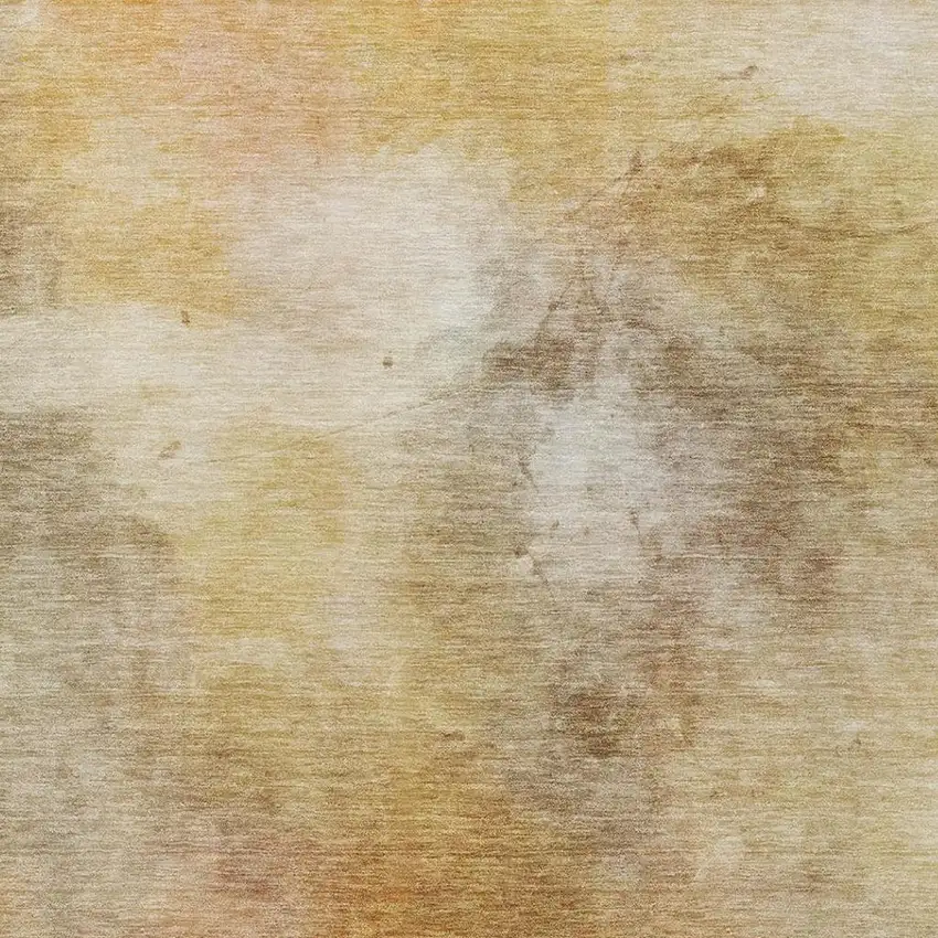 Wheat And Gold Abstract Washable Indoor Outdoor Area Rug Photo 1