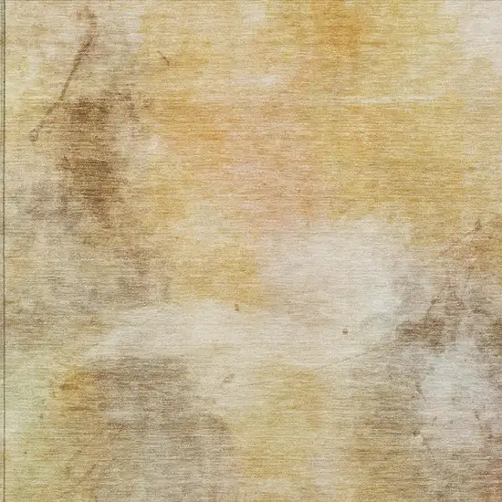 Wheat And Gold Abstract Washable Indoor Outdoor Area Rug Photo 7