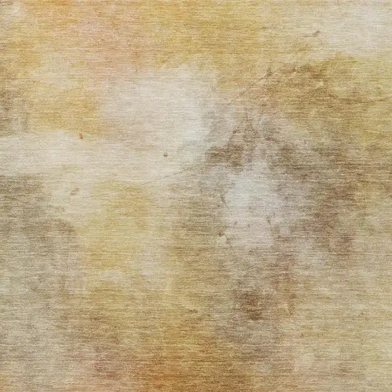 Wheat And Gold Abstract Washable Indoor Outdoor Area Rug Photo 7