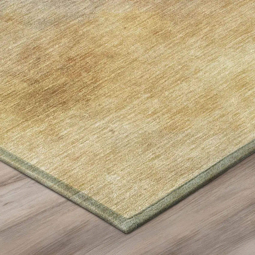Wheat And Gold Abstract Washable Indoor Outdoor Area Rug Photo 4