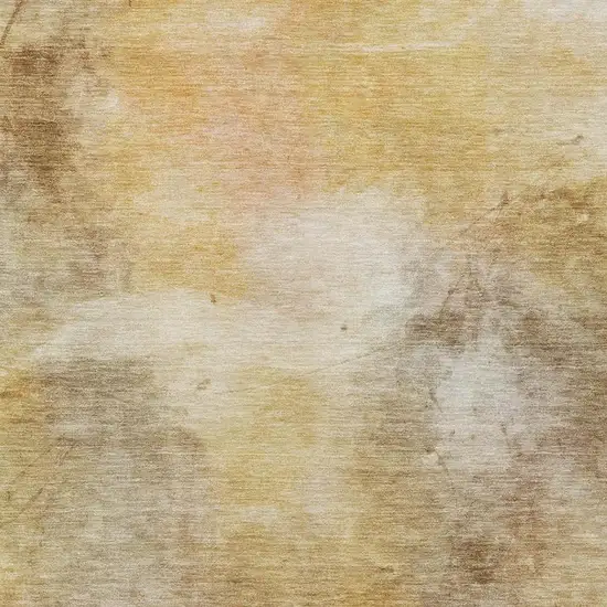 Wheat And Gold Abstract Washable Indoor Outdoor Area Rug Photo 1