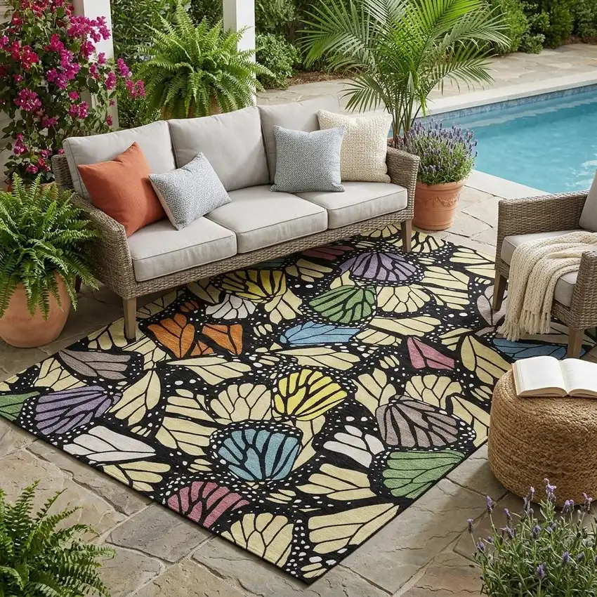 Wheat And Gold Animal Print Washable Indoor Outdoor Area Rug Photo 1