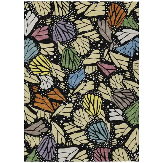 Wheat And Gold Animal Print Washable Indoor Outdoor Area Rug Photo 2